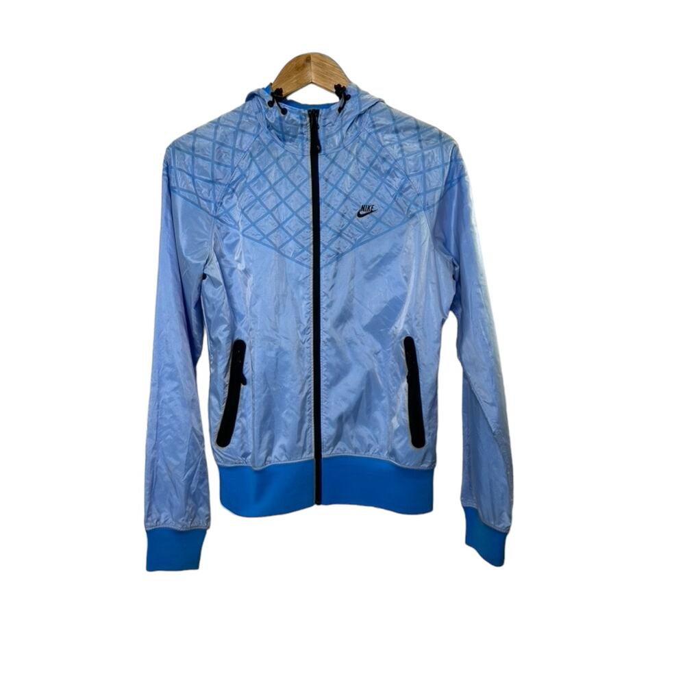 Nike Light Blue Hooded Fused Windrunner Jacket Women's Size Medium